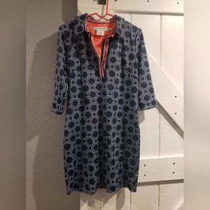 Gretchen Scott Blue and Orange Patterned Dress